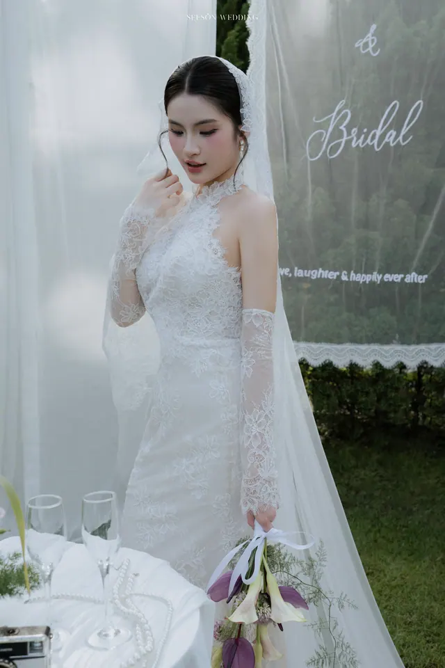 Ảnh cưới Vườn xanh, voan treo & hoa calla tại Phim trường sân vườn, TP.HCM — Ngọc Quỳnh — Khu Vườn Voan Trắng, SeesonWedding (ảnh 1/10)